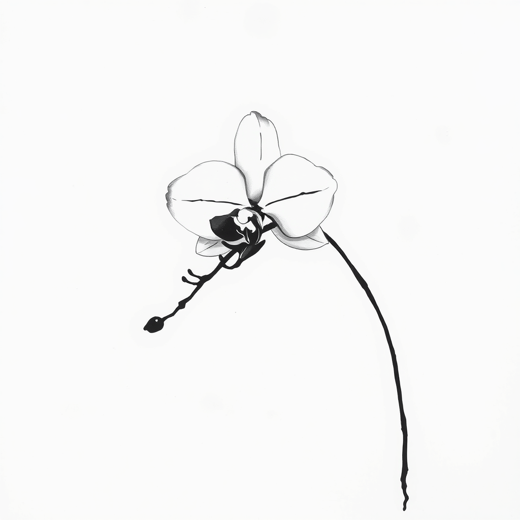 Sumi-e orchid